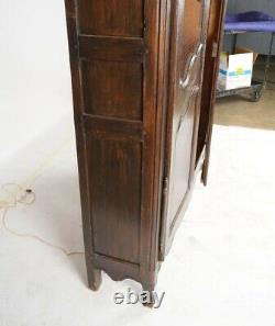 Large 19th Century French Provincial Carved Walnut Cabinet With Mesh Front