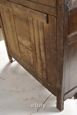 Large 19th Century French Provincial Carved Walnut Cabinet With Mesh Front