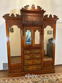Large Antique Gothic Revival Cabinet