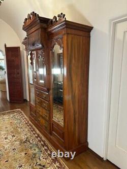 Large Antique Gothic Revival Cabinet