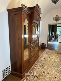 Large Antique Gothic Revival Cabinet