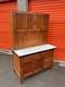 Large Antique Hoosier Kitchen Hutch, Vintage, Baking Station, Enameled Counter