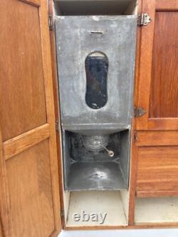 Large Antique Hoosier Kitchen Hutch, vintage, baking station, enameled counter