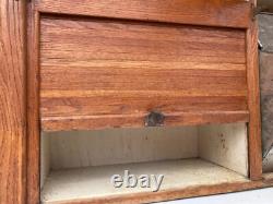 Large Antique Hoosier Kitchen Hutch, vintage, baking station, enameled counter