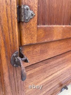 Large Antique Hoosier Kitchen Hutch, vintage, baking station, enameled counter
