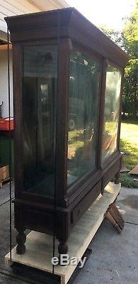 Large Antique Oak 1880's Pharmacy / General Store Display Cabinet