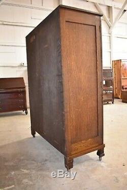 Large Antique Oak Bedroom Wardrobe Closet Armoire, Continental Furniture Co