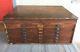 Large Antique Oak Flat File Art Cabinet. Economy Drawing Table Co. 6 Drawers