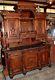 Large Antique Ornate Hutch With Marble Top Beautiful Detail Over 8 Feet Tall