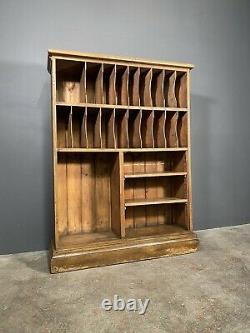 Large Edwardian Pine Factory Pigeon Hole Storage Cabinet