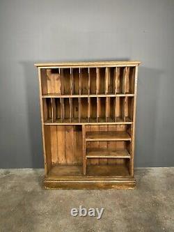 Large Edwardian Pine Factory Pigeon Hole Storage Cabinet