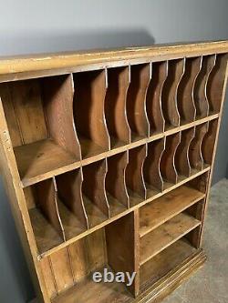 Large Edwardian Pine Factory Pigeon Hole Storage Cabinet