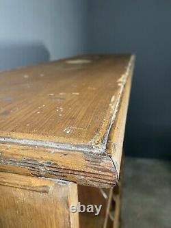 Large Edwardian Pine Factory Pigeon Hole Storage Cabinet