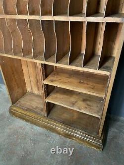 Large Edwardian Pine Factory Pigeon Hole Storage Cabinet