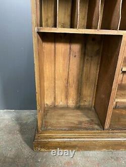 Large Edwardian Pine Factory Pigeon Hole Storage Cabinet