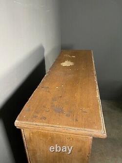 Large Edwardian Pine Factory Pigeon Hole Storage Cabinet