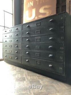 Large Industrial Drawer Cabinet, Antique Apothecary, General Store Cabinet