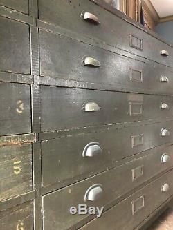 Large Industrial Drawer Cabinet, Antique Apothecary, General Store Cabinet