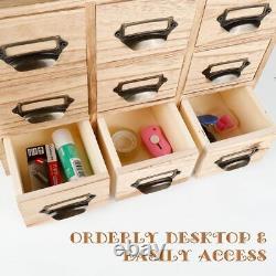 Large Library Card Catalog Cabinet 9 Drawers Apothecary Cabinet with Metal Hand