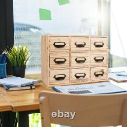Large Library Card Catalog Cabinet 9 Drawers Apothecary Cabinet with Metal Hand