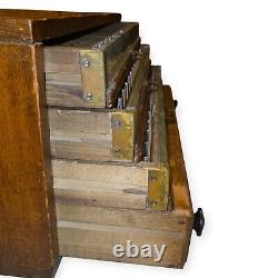 Large & Long Four Drawer Antique Corticelli Spool Cabinet, c. 1890