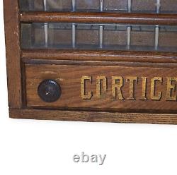 Large & Long Four Drawer Antique Corticelli Spool Cabinet, c. 1890