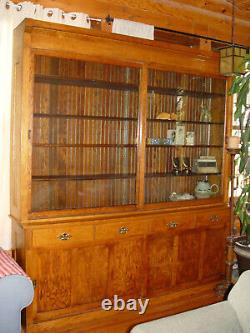 Large Oak Mercantile Pharmacy Cabinet Circa 1890 1910