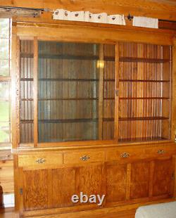 Large Oak Mercantile Pharmacy Cabinet Circa 1890 1910