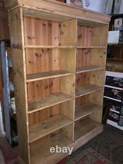 Large Old Rustic Antique Pine Bookcase Kitchen Larder Storage Shelf Cabinet 6ft