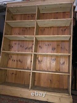 Large Old Rustic Antique Pine Bookcase Kitchen Larder Storage Shelf Cabinet 6ft