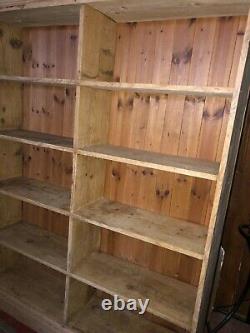 Large Old Rustic Antique Pine Bookcase Kitchen Larder Storage Shelf Cabinet 6ft