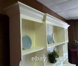 Large Pine French Farmhouse Wide Hutch, Beaded Board Back, a Classic, USA Made