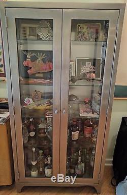 Large Stainless Steel & Glass Medical Industrial Display Cabinet
