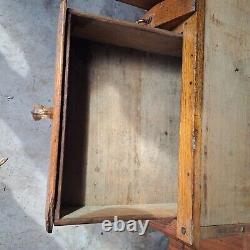 Large Stunning Antique Oak Hoosier With Cooper Sink