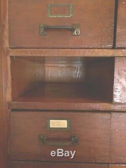 Large Vintage 56 Drawer library Card Catalog storage cabinet cupboard 7 Ft Tall