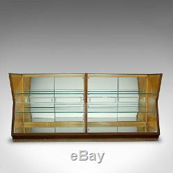 Large Vintage Display Cabinet, Glass, Oak, Retail, Shop-Fitting, Art Deco c. 1930