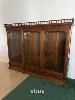 Large Vintage Display Cabinet- Refinished