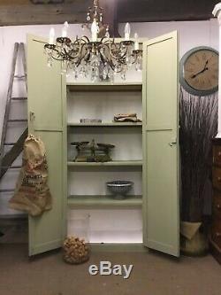 Large Vintage School Cupboard- Chateau Grey Free Delivery