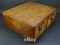 Large two drawer Globe Wernicke Oak Library File Cabinet Arts & Crafts Storage
