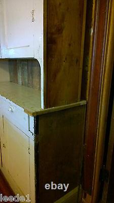 Late 1800's Step Back Cupboard 7' 8 Hutch Architectural Salvage Doors & Drawers