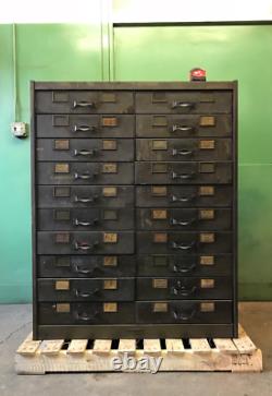 Library Bureau Sole Makers 20 Drawer Library Card Catalog File Cabinet Steel