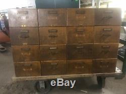 Library Bureau Sole Makers File Card Catalog 16 Drawers Antique