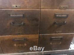 Library Bureau Sole Makers File Card Catalog 16 Drawers Antique