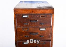 Library Bureau Sole Makers Oak Library Card File Catalog Cabinet 8 Drawers