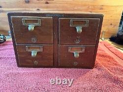 Library Bureau Solemakers 4 Drawer Library Card File Cabinet Dovetail oak