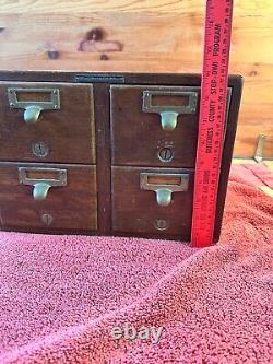 Library Bureau Solemakers 4 Drawer Library Card File Cabinet Dovetail oak