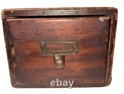 Library Bureau Solemakers Card Catalogue One Draw Wood Brass Vintage READ / SEE