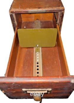 Library Bureau Solemakers Card Catalogue One Draw Wood Brass Vintage READ / SEE