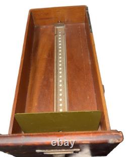Library Bureau Solemakers Card Catalogue One Draw Wood Brass Vintage READ / SEE