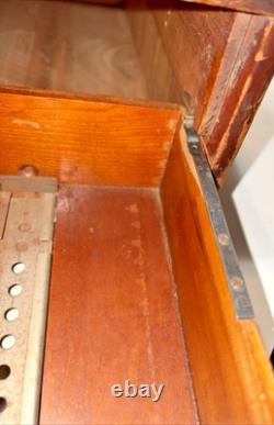 Library Bureau Solemakers Card Catalogue One Draw Wood Brass Vintage READ / SEE